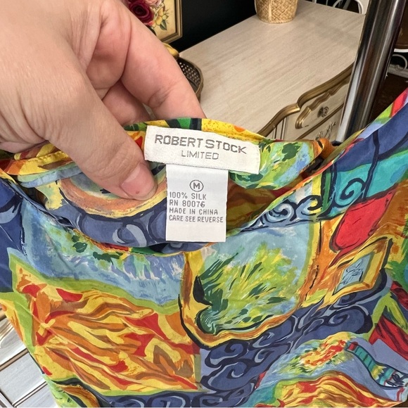 Vintage Robert Stock Silk Mini Dress Medium - Picture 6 of 8